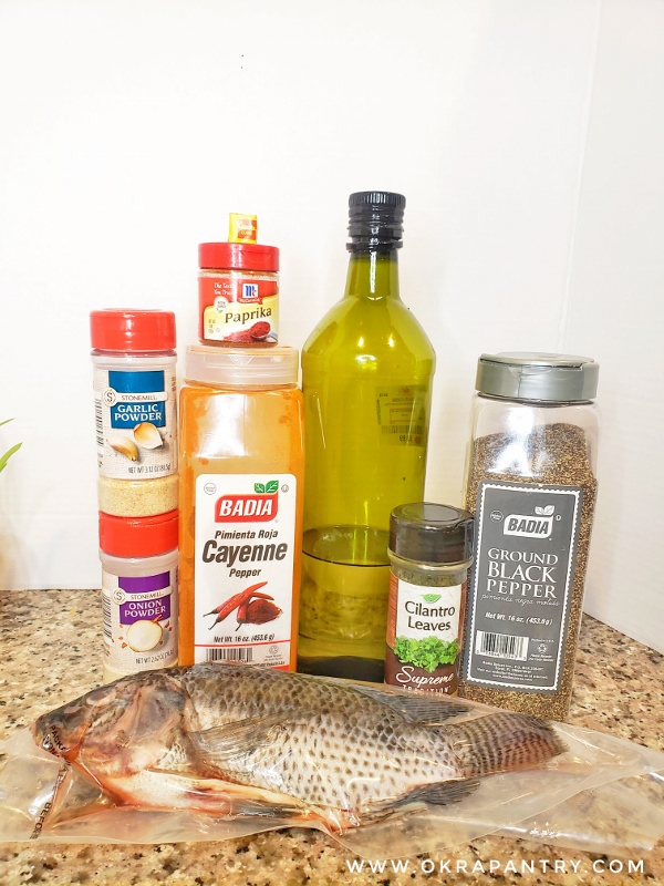 Spicy Baked Tilapia with Sweet potatoes Fries OKRA PANTRY