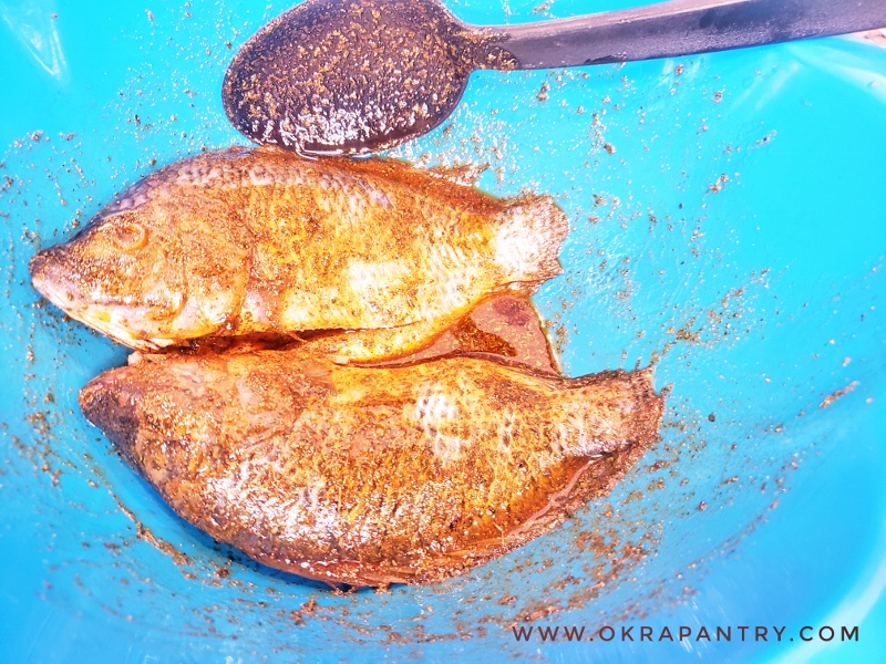 Spicy Baked Tilapia with Sweet potatoes Fries OKRA PANTRY