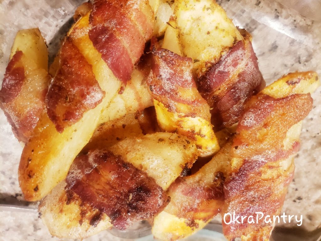 Okra Pantry_Bacon Wrapped Potatoes Wedges